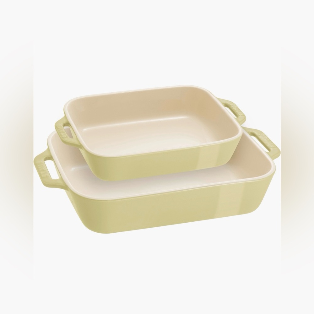Staub Set of 2 Gratin Dish Light Green